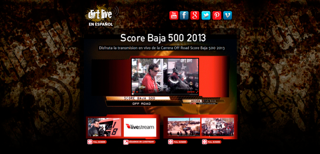 Diseño y Desarrollo Web Dirt live Score Baja 5000 – 2013