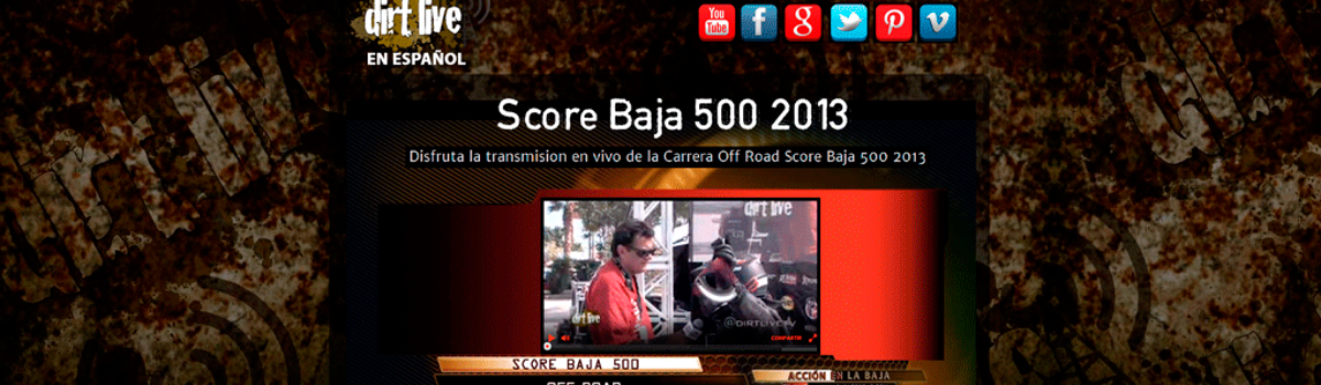 Diseño y Desarrollo Web Dirt live Score Baja 5000 – 2013